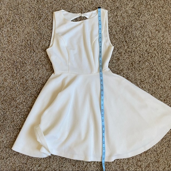Lulu’s Gal About Town Open Back Skater Fit and Flare Dress White Mini Dress - Picture 11 of 16